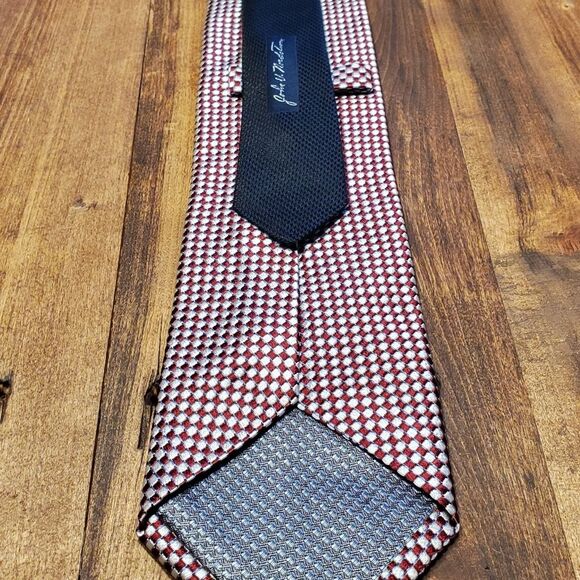 John W. Nordstrom diamond Check Men's Designer Neck Tie - Picture 5 of 6